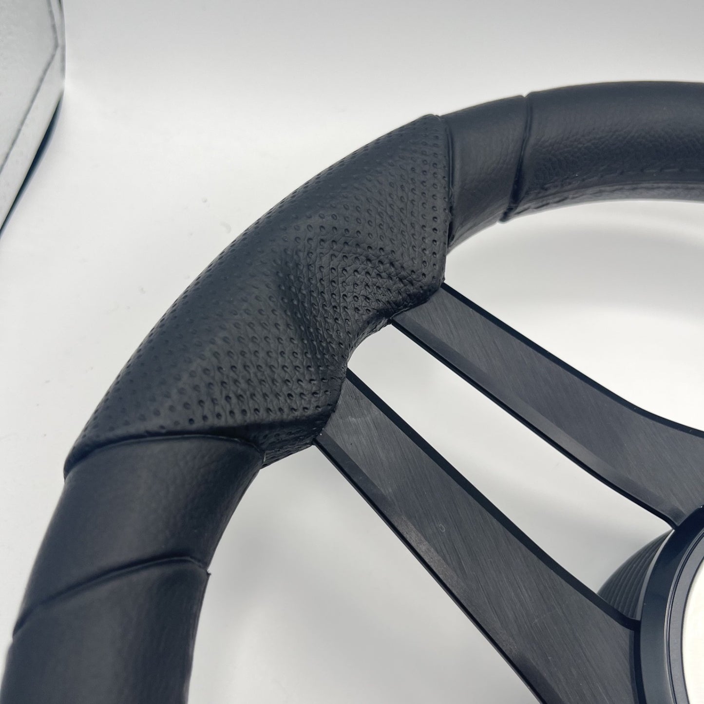 Molinara Marine Steering Wheel Black Brushed Alum Spokes | Lowe Boats