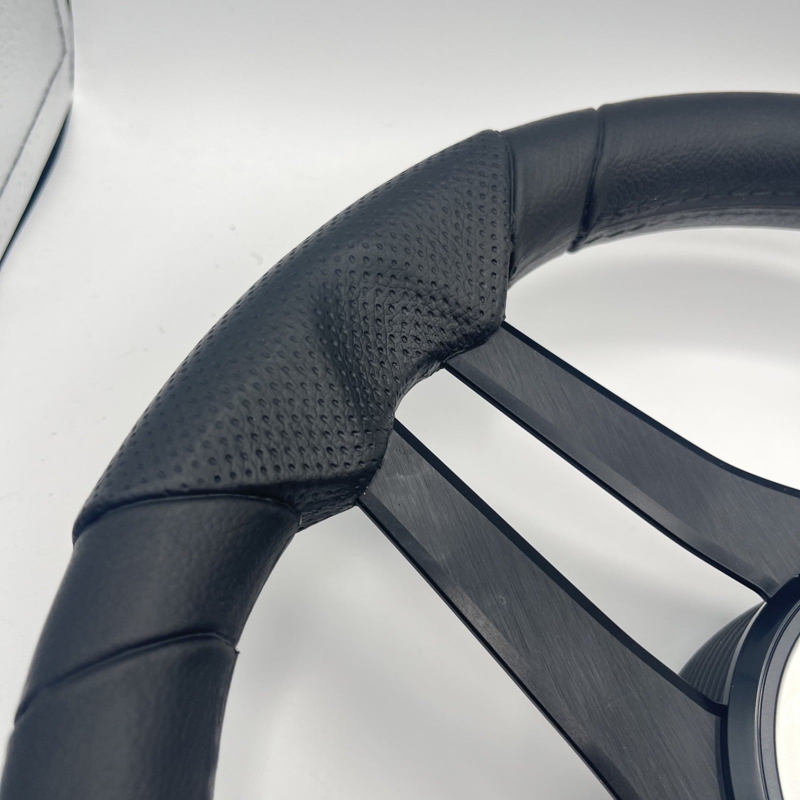 Molinara Marine Steering Wheel Black Brushed Alum Spokes | Lowe Boats