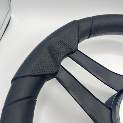 Molinara Marine Steering Wheel Black Brushed Alum Spokes | Lowe Boats