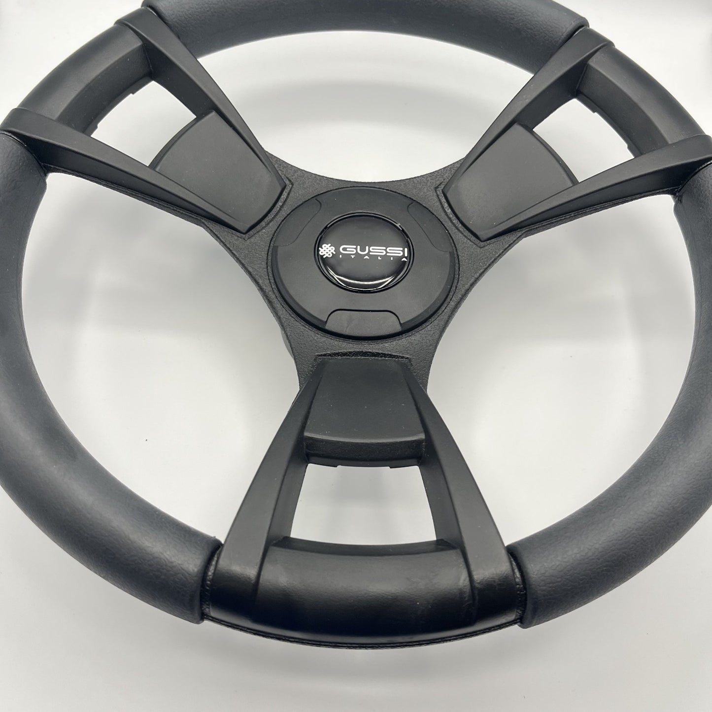 Model M13K Black Boat Steering Wheel KEY HUB Soft Touch Rim ABS Spokes