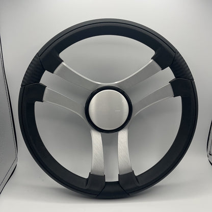 Benaco Boat Steering Wheel Brushed Aluminum Spokes - Plain