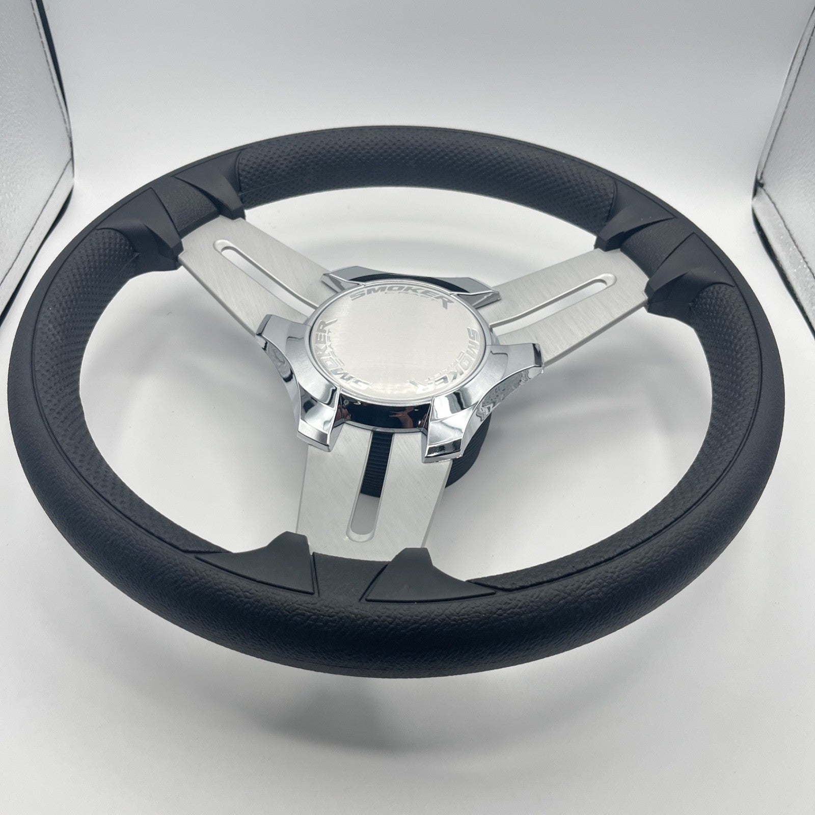 Model 15 Marine Steering Wheel Brush Alum Spokes | Smokercraft Chrome