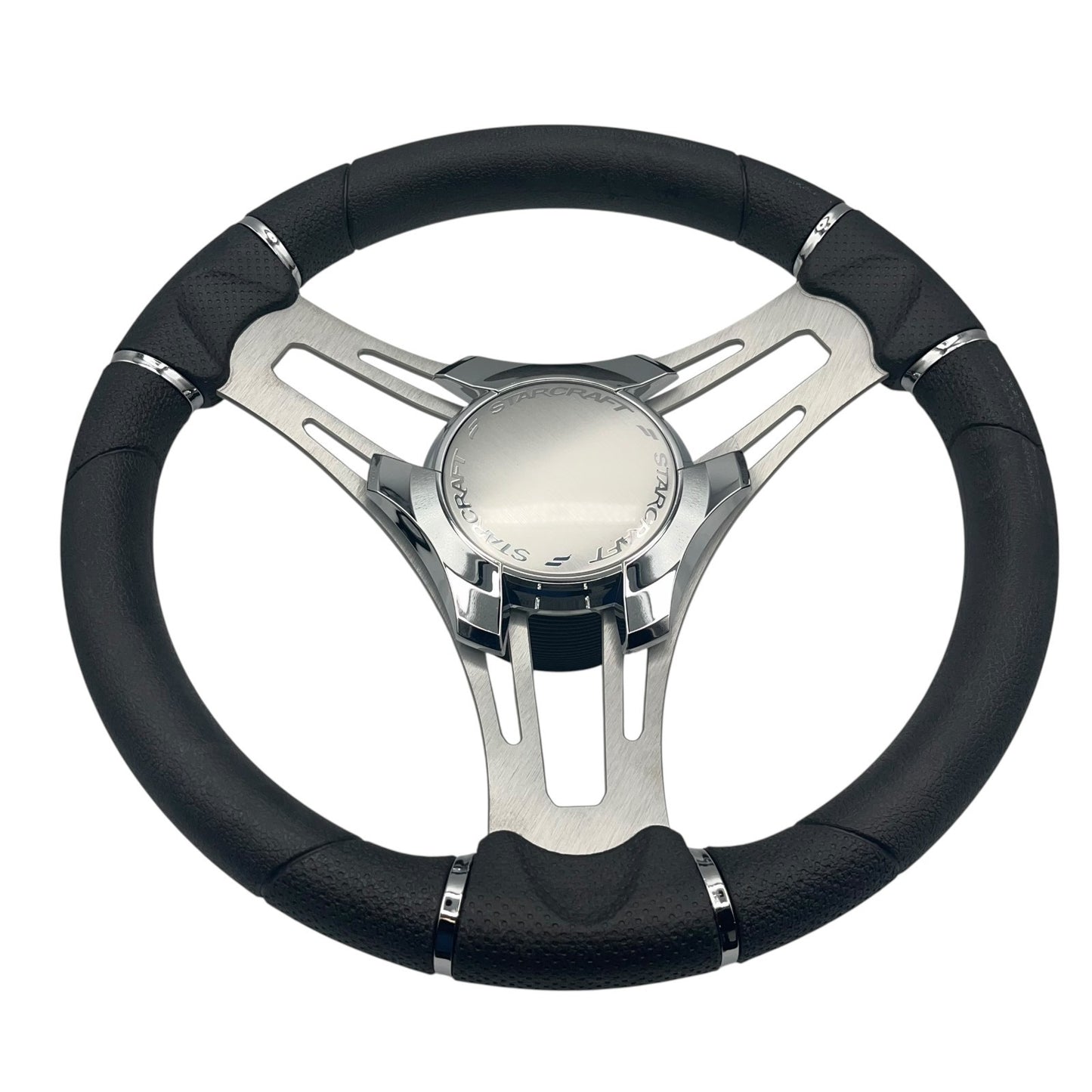 Verona Boat Steering Wheel Gray Brushed Aluminum Spokes | Starcraft Boats