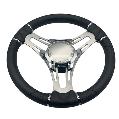 Verona Boat Steering Wheel Gray Brushed Aluminum Spokes | Starcraft Boats