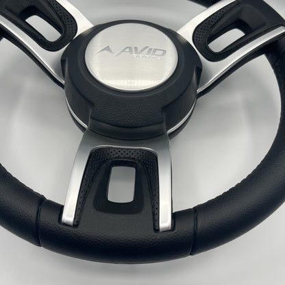 Gussi Italia Black Model 702 Steering Wheel | Avid Boats