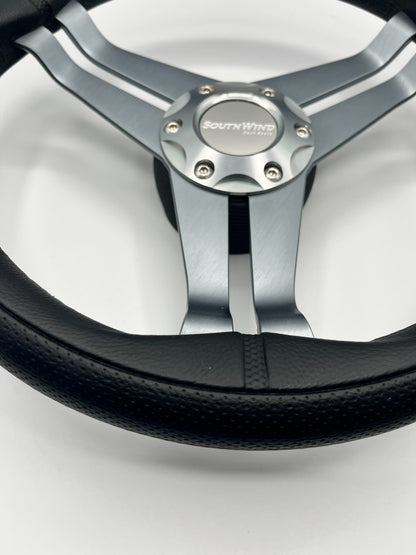 W208 Steering Wheel Gray Brushed Alum Spoke | SouthWind Deck Boats