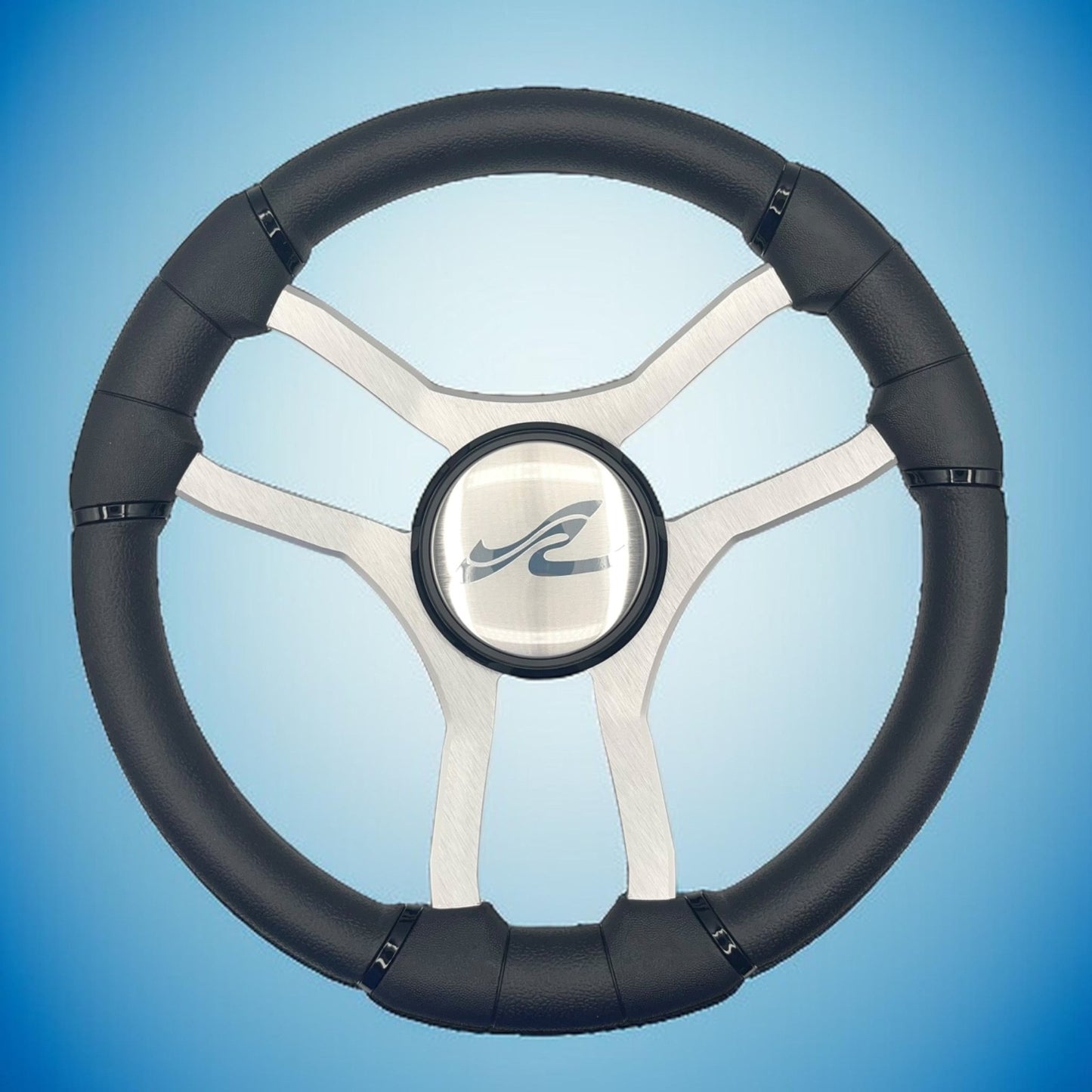 Malera Boat Steering Wheel Brushed Aluminum Spokes | SeaRay Boats
