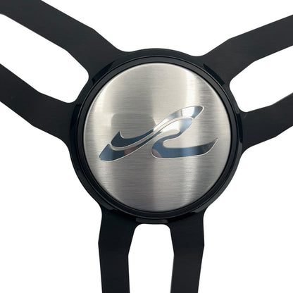 Model 15 Marine Steering Wheel Black Brushed Aluminum Spokes | SeaRay