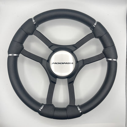 Malera Boat Steering Wheel Black Aluminum Spokes | Moomba Boats