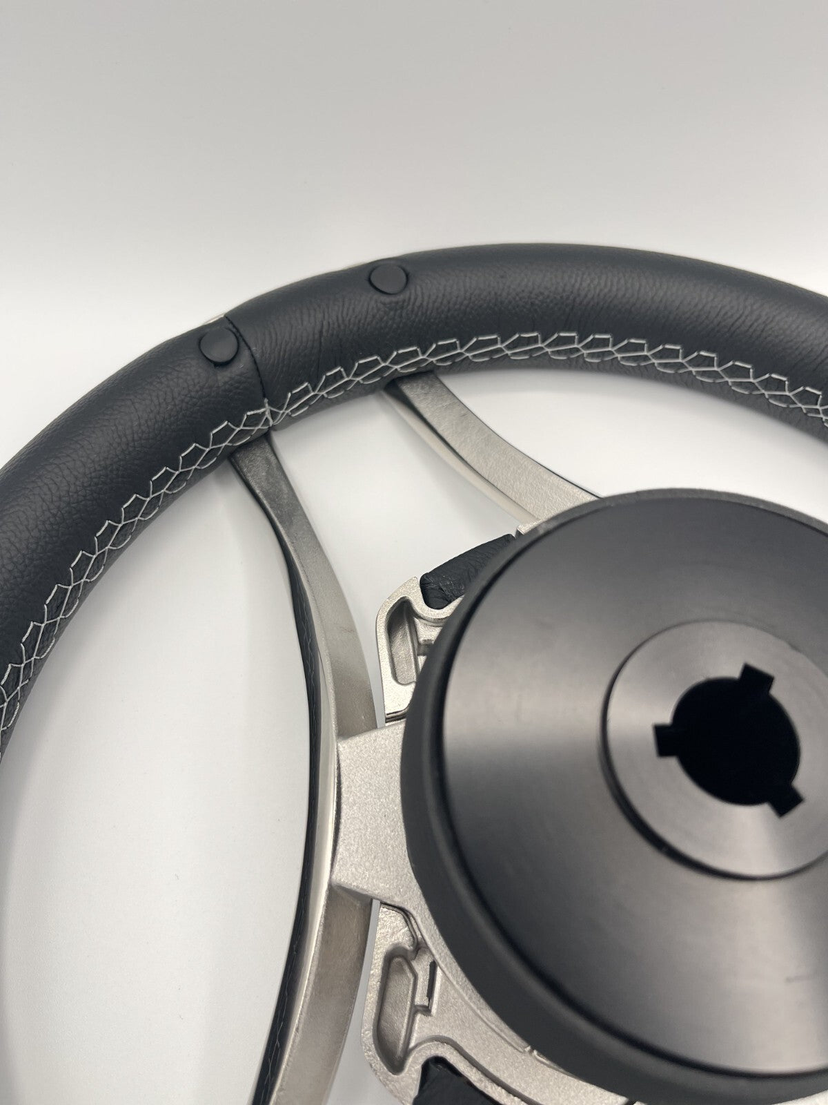 Lora Boat Steering Wheel Stainless Steel Spokes | Silver Wave Boat Logo