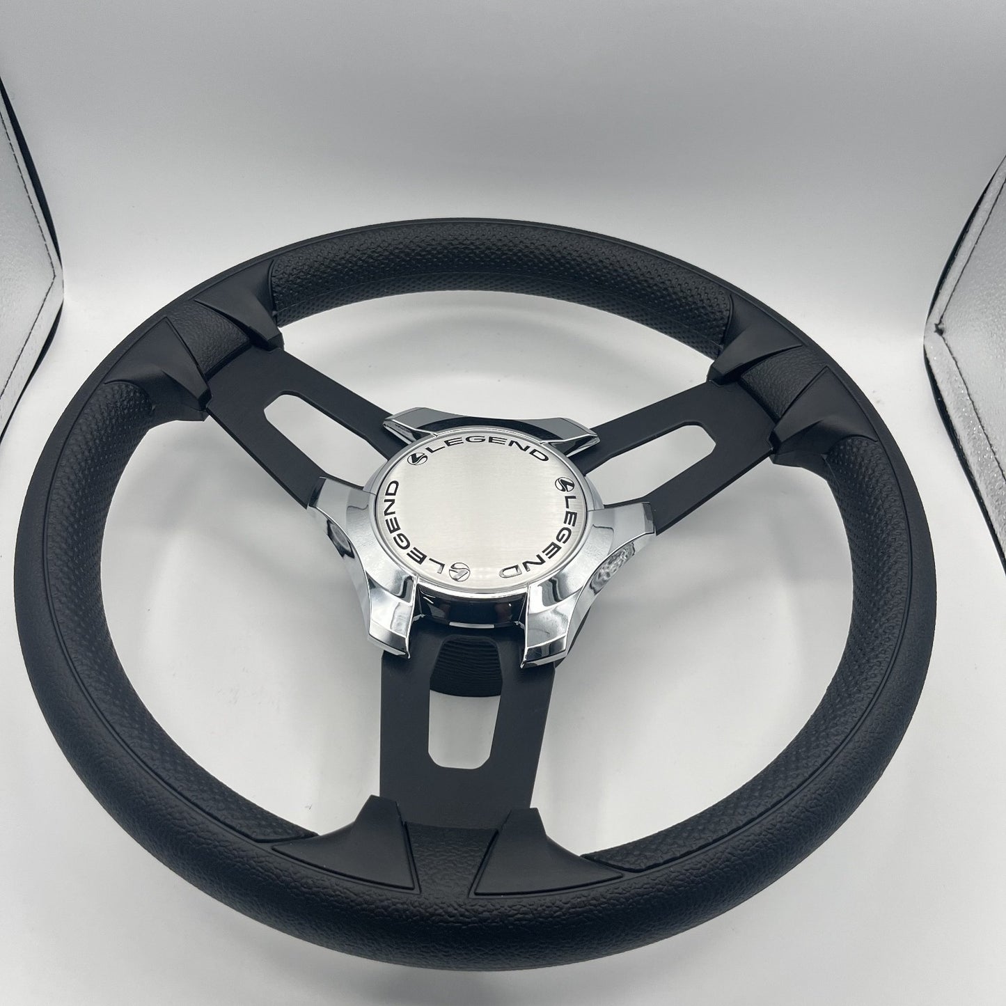 Gussi Italia Boat Model 15 Steering Wheel Black Brushed Alum Spokes |Legend