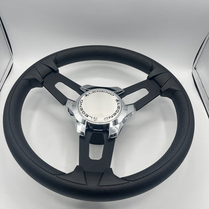 Gussi Italia Boat Model 15 Steering Wheel Black Brushed Alum Spokes |Legend