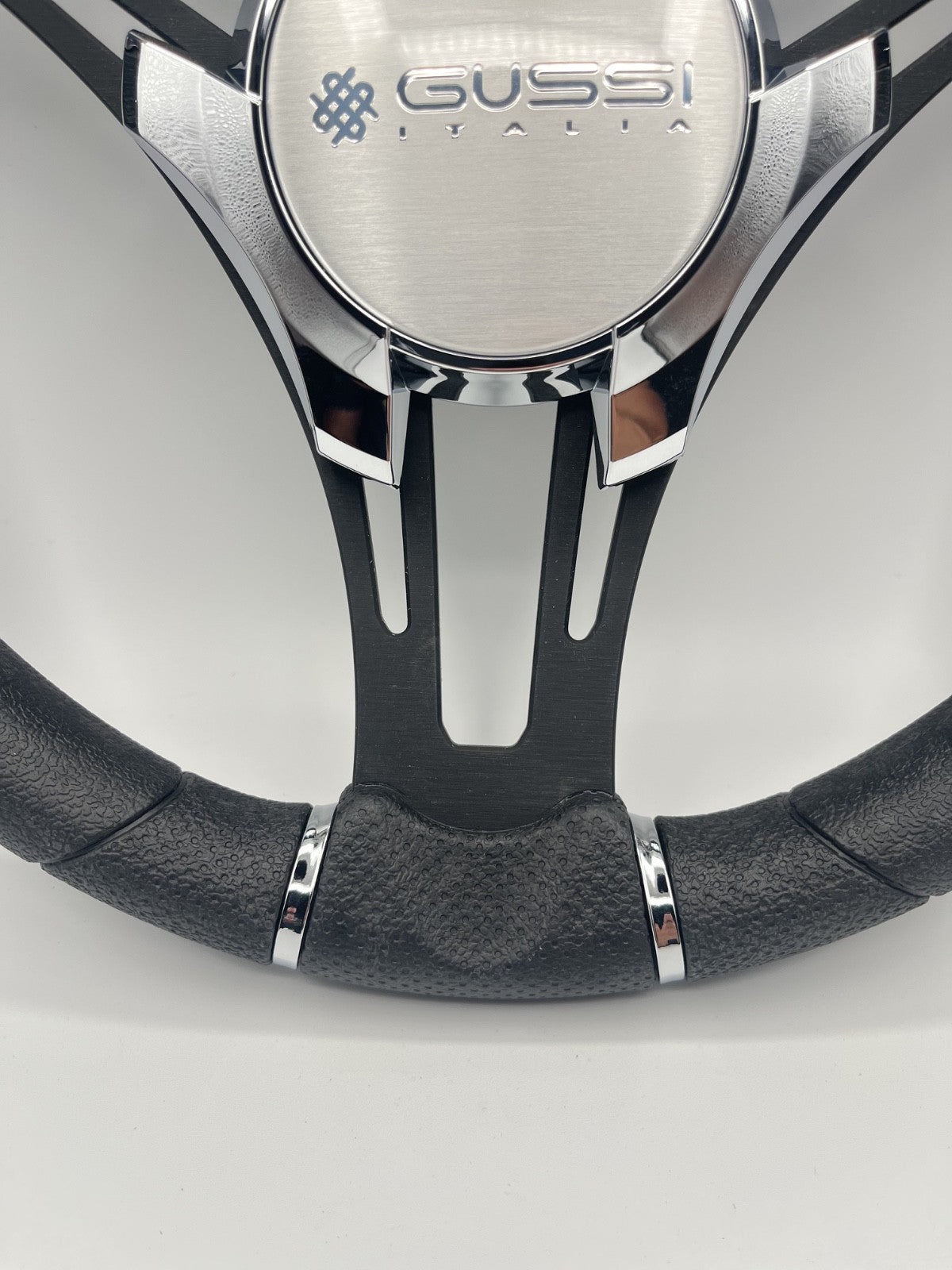 Gussi Italia Boat Steering Wheel Black Brushed Alum Spokes | Gussi Italia