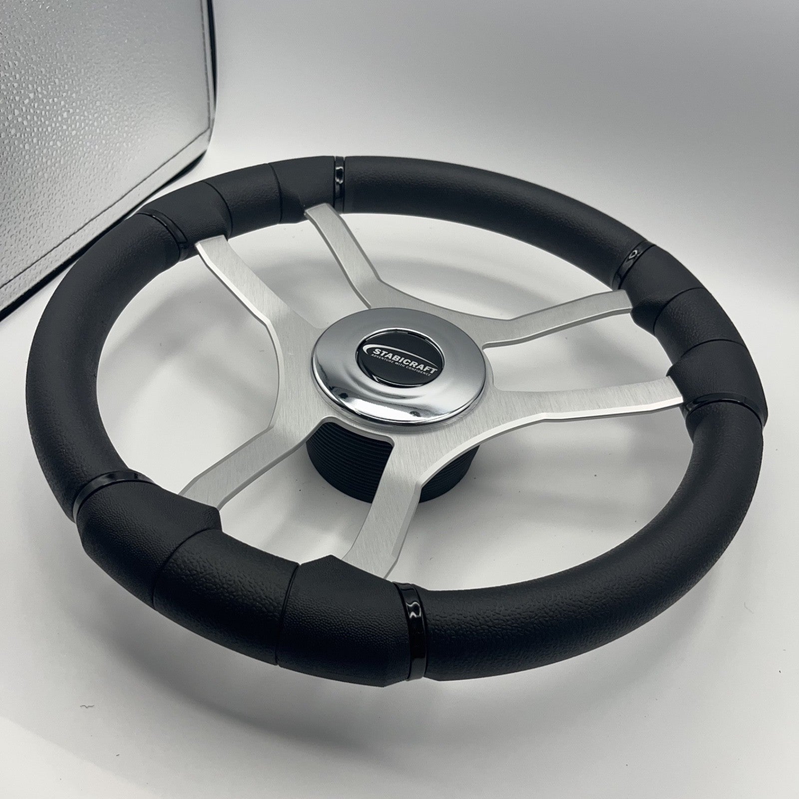 Malera Boat Steering Wheel Brushed Aluminum Spokes | Stabicraft