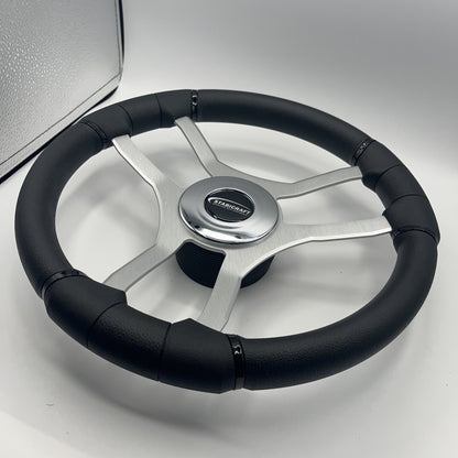 Malera Boat Steering Wheel Brushed Aluminum Spokes | Stabicraft