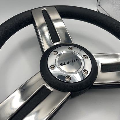 Gussi Italia Marine Steering Wheel Stainless Steel Spokes Soft Touch Rim | Supra
