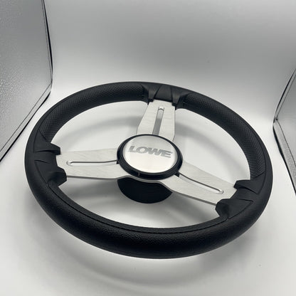 Model 15A Marine Steering Wheel Brushed Alum Spokes | Lowe Boats Cap