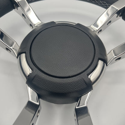 Gussi Italia Boat Steering Wheel Black Stainless Steel Spokes | Gussi Italia