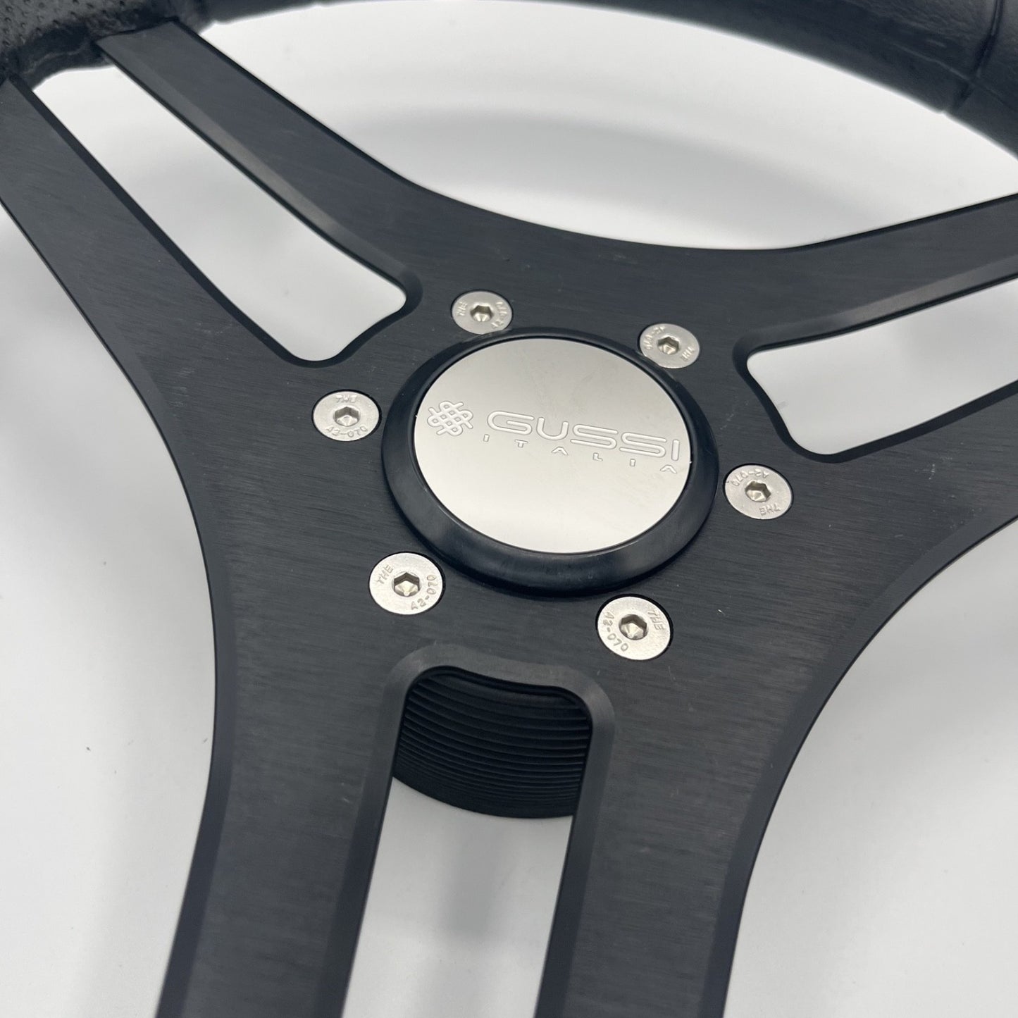 Molinara Marine Steering Wheel Black Brushed Alum Spokes | Gussi Italia