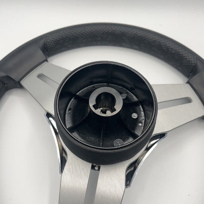 Model 15 Marine Steering Wheel Brushed Aluminum Spokes | Blank Center
