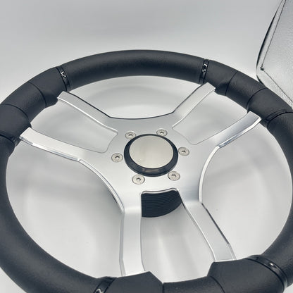 Malera Boat Steering Wheel Chrome Spokes | Snap-in Stainless Blank Cap