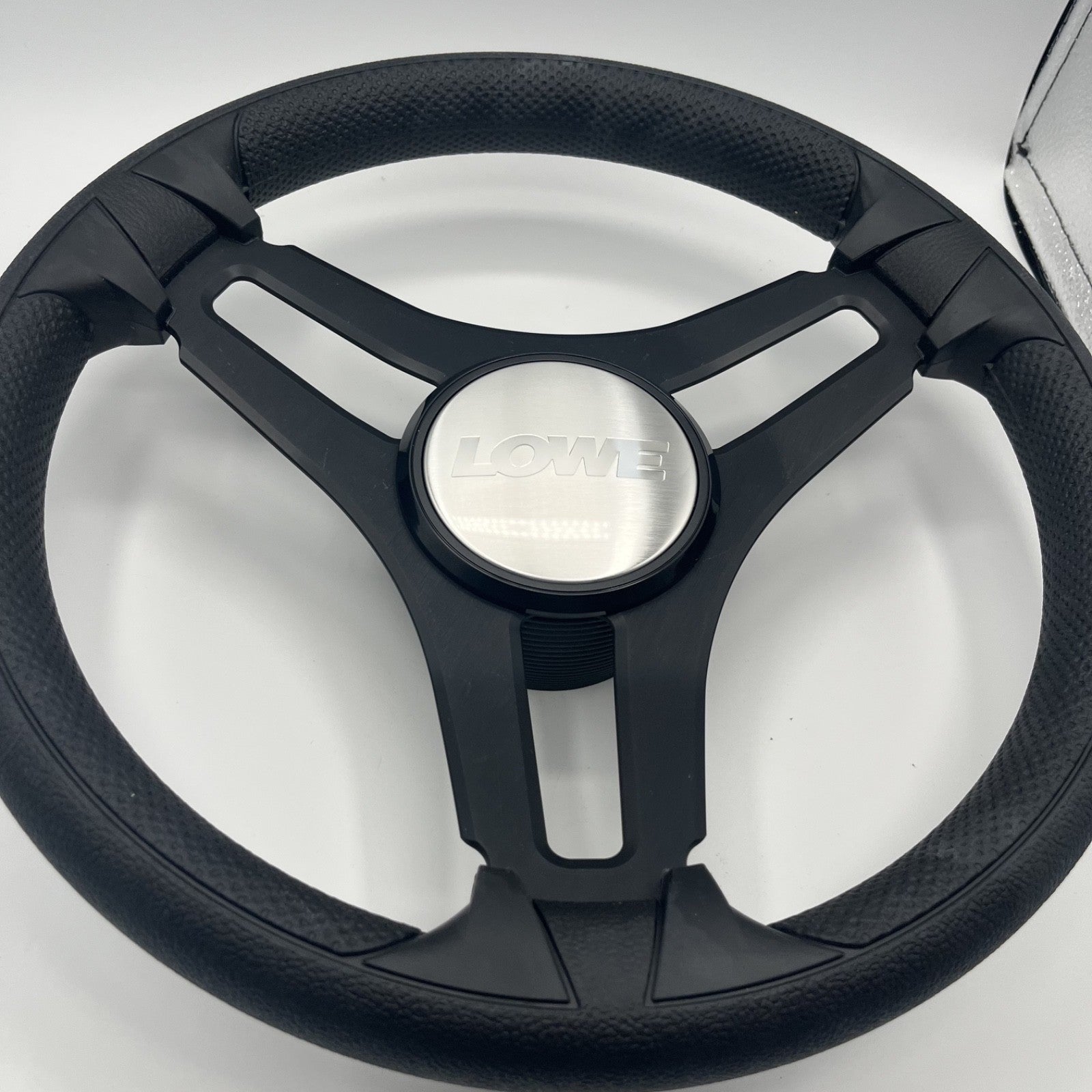 Gussi Italia Marine Steering Wheel Black Brush Metal Spokes | Lowe