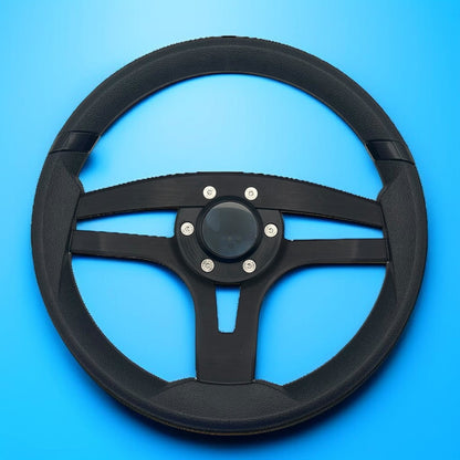Badia Boat Steering Wheel Brushed Black Aluminum Spokes | Blank Snap-in