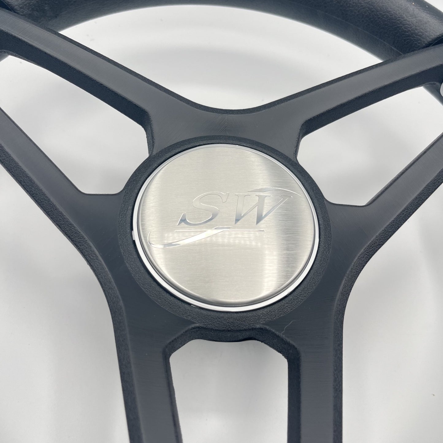 Molino Black w/Soft Touch Urethane Rim Boat Steering Wheel | Blue Wave
