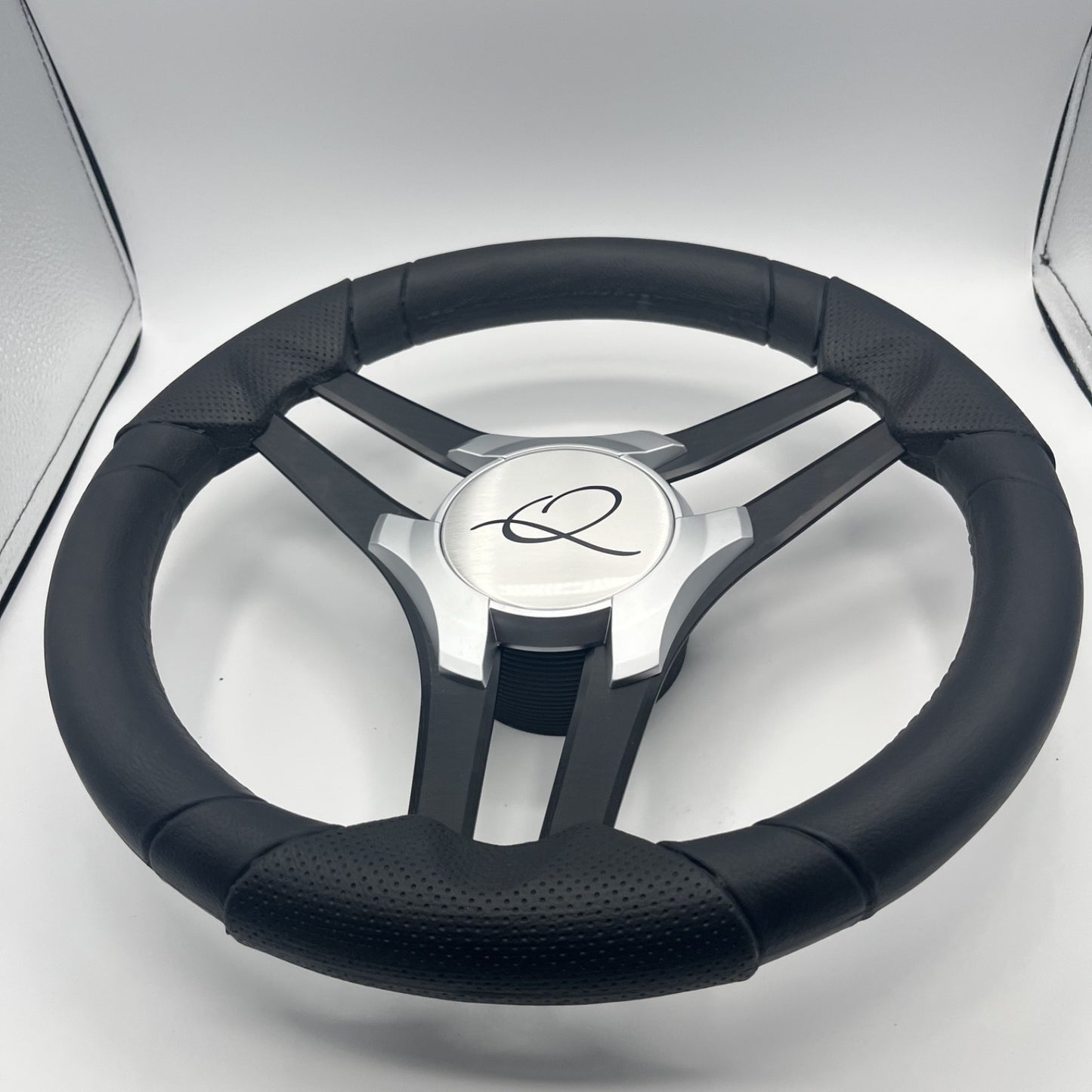 Molinara Marine Steering Wheel Black Brushed Alum Spokes | Apex
