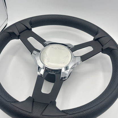 Gussi Italia Boat Model 15 Steering Wheel Black Brushed Alum Spokes | SunChaser