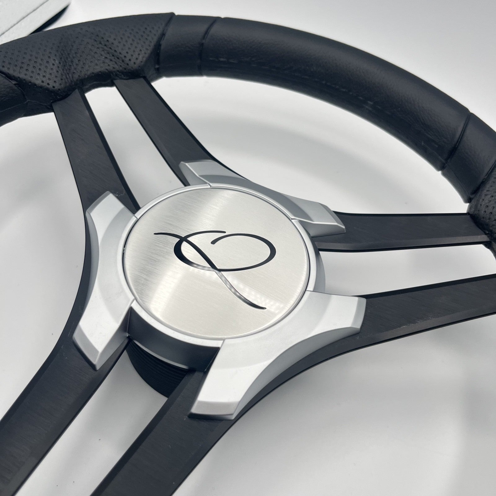 Molinara Marine Steering Wheel Black Brushed Alum Spokes | Apex