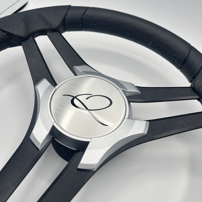 Molinara Marine Steering Wheel Black Brushed Alum Spokes | Apex