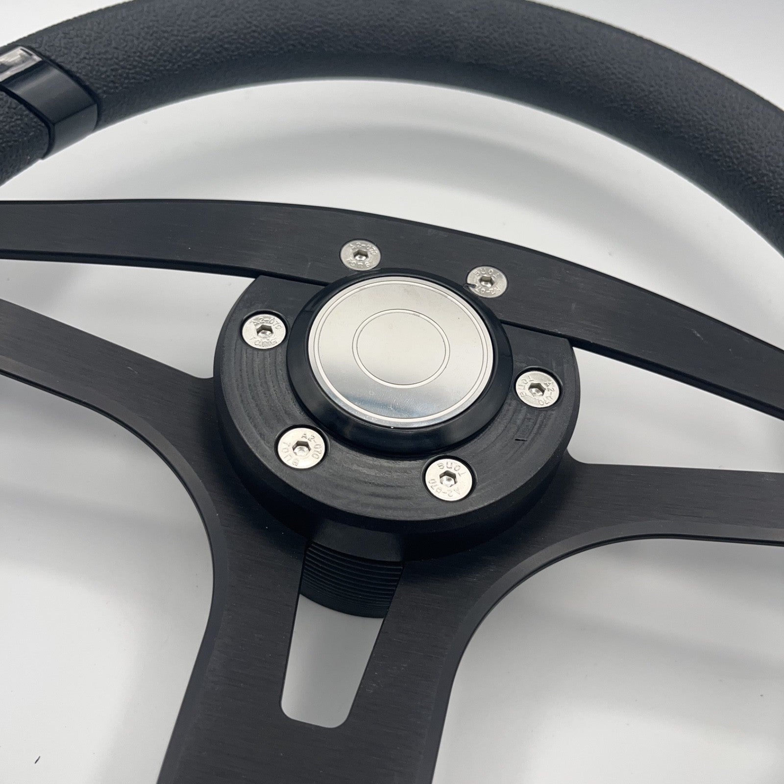 Badia Boat Steering Wheel Brushed Black Aluminum Spokes | Target Snap-in