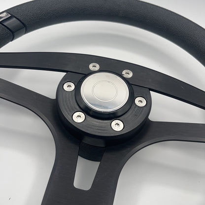 Badia Boat Steering Wheel Brushed Black Aluminum Spokes | Target Snap-in