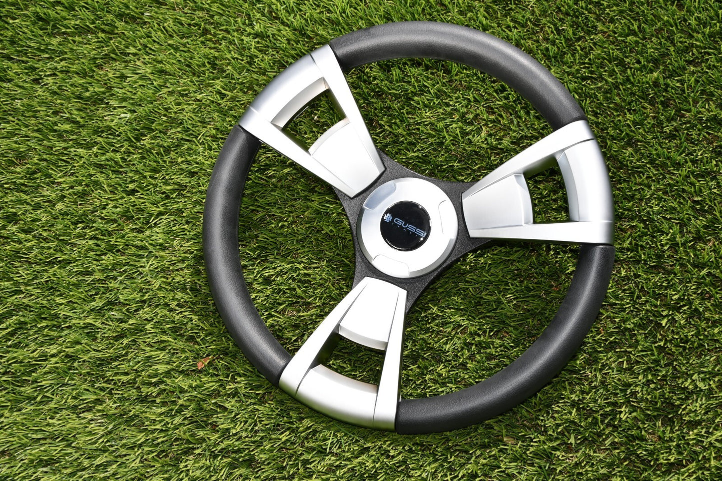 Model M13B Black & Silver Steering Wheel fits CLUB CAR PRECEDENT Golf Carts