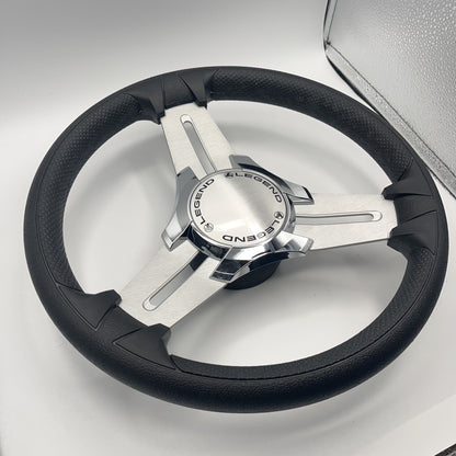 Model 15 Marine Steering Wheel Brushed Aluminum Spokes | Legend Boats