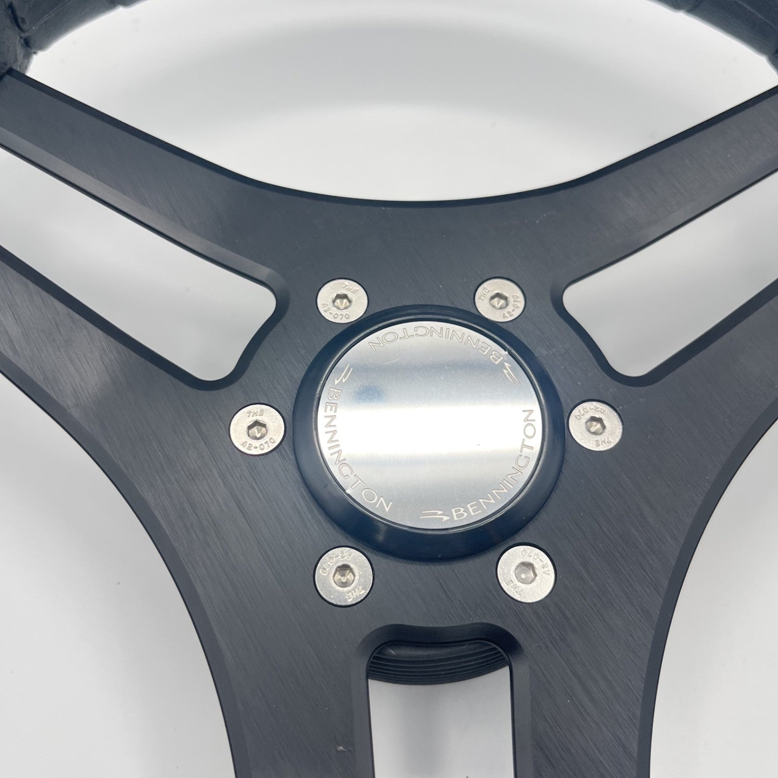 Molinara Marine Steering Wheel Black Brushed Alum Spokes | Bennington