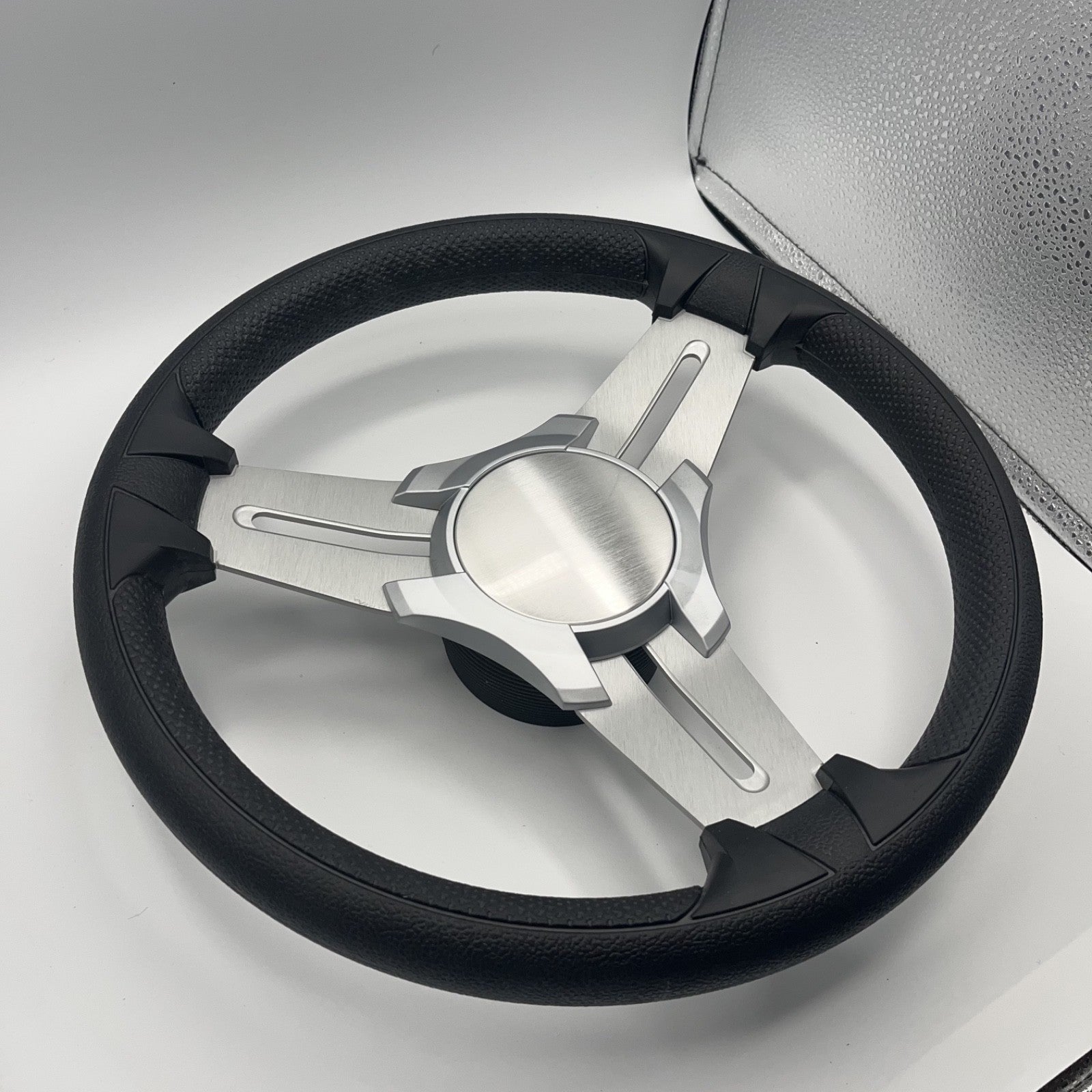 Model 15 Marine Steering Wheel Brushed Aluminum Spokes | Blank Center
