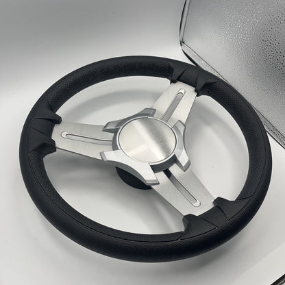 Model 15 Marine Steering Wheel Brushed Aluminum Spokes | Blank Center