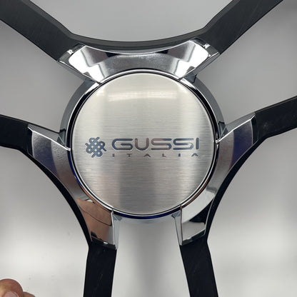 Malera Boat Steering Wheel Black Aluminum Spokes | Gussi Italia Logo
