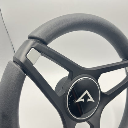 Molino Black & Silver Accents Golf Cart Steering Wheel fits AYRO EV Cart