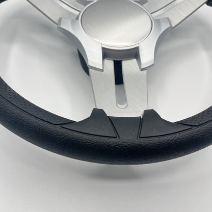 Model 15 Marine Steering Wheel Brush Alum Spokes | Blank Brushed