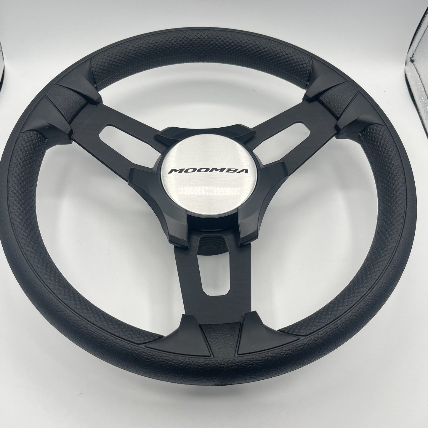 Gussi Italia Boat Model 15 Steering Wheel Black Brushed Alum Spokes |Blk Moomba