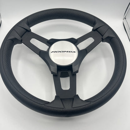 Gussi Italia Boat Model 15 Steering Wheel Black Brushed Alum Spokes |Blk Moomba