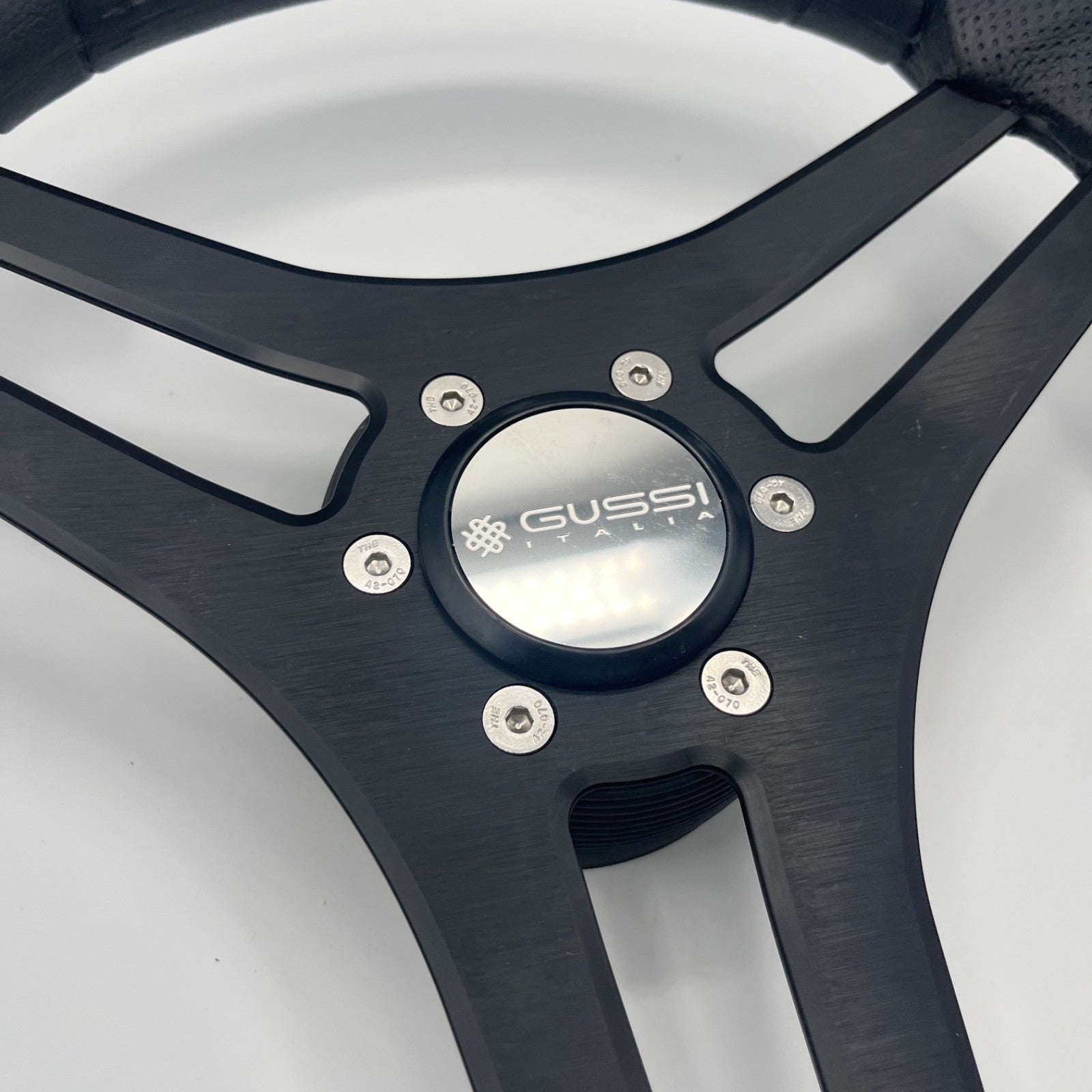 Molinara Marine Steering Wheel Black Brushed Alum Spokes | Gussi Italia