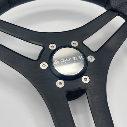 Molinara Marine Steering Wheel Black Brushed Alum Spokes | Gussi Italia