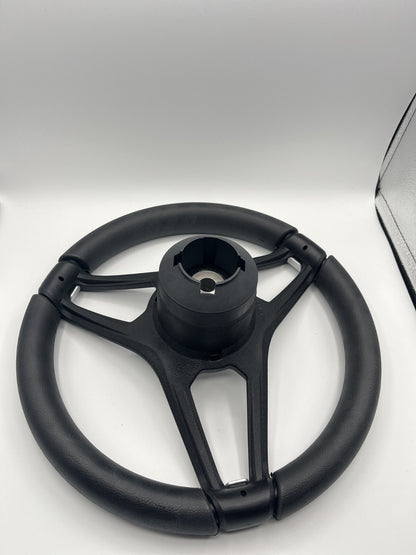 Molino Black & Silver Accents Golf Cart Steering Wheel fits YAMAHA Carts
