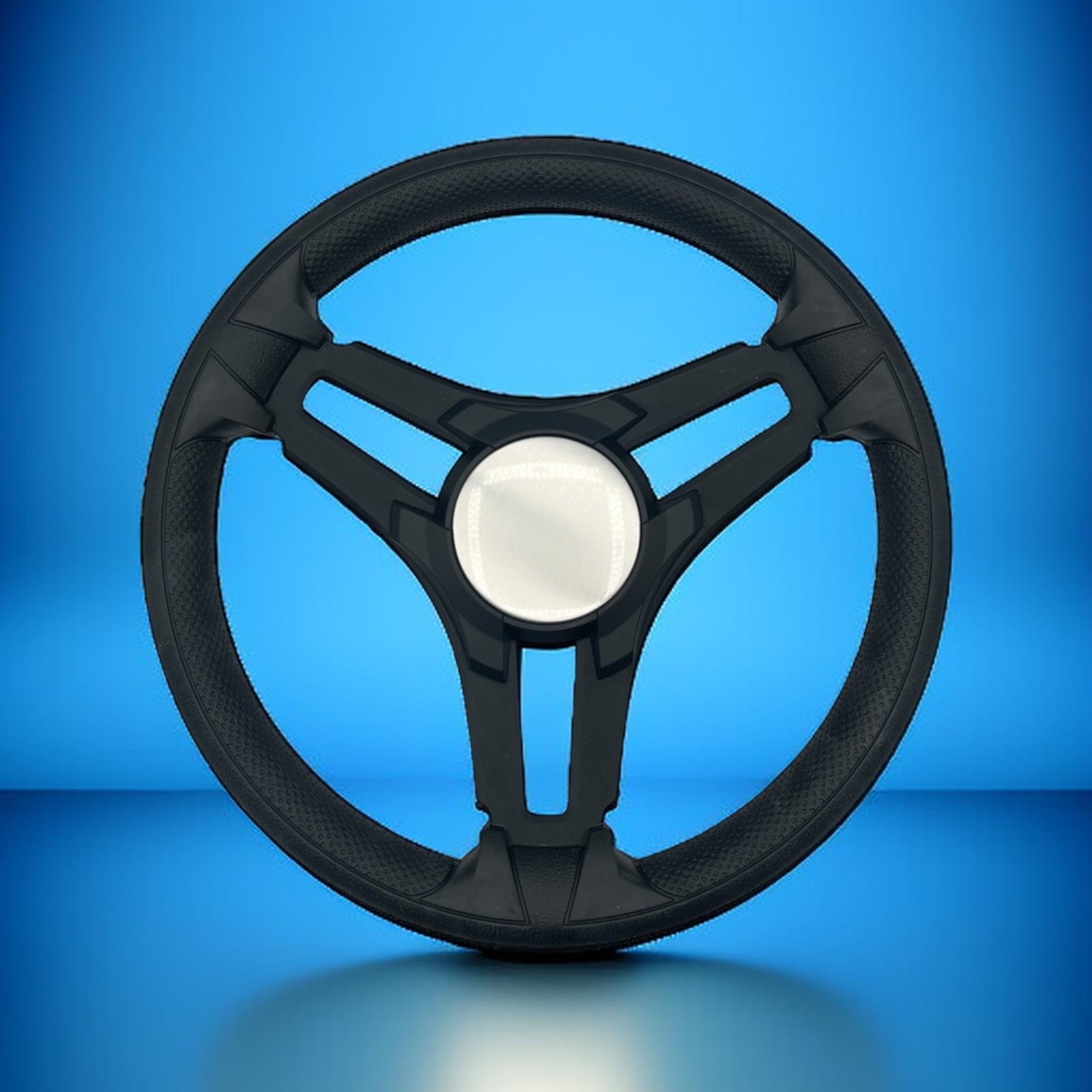 Gussi Italia Marine Steering Wheel Black Brush Metal Spokes | Plain