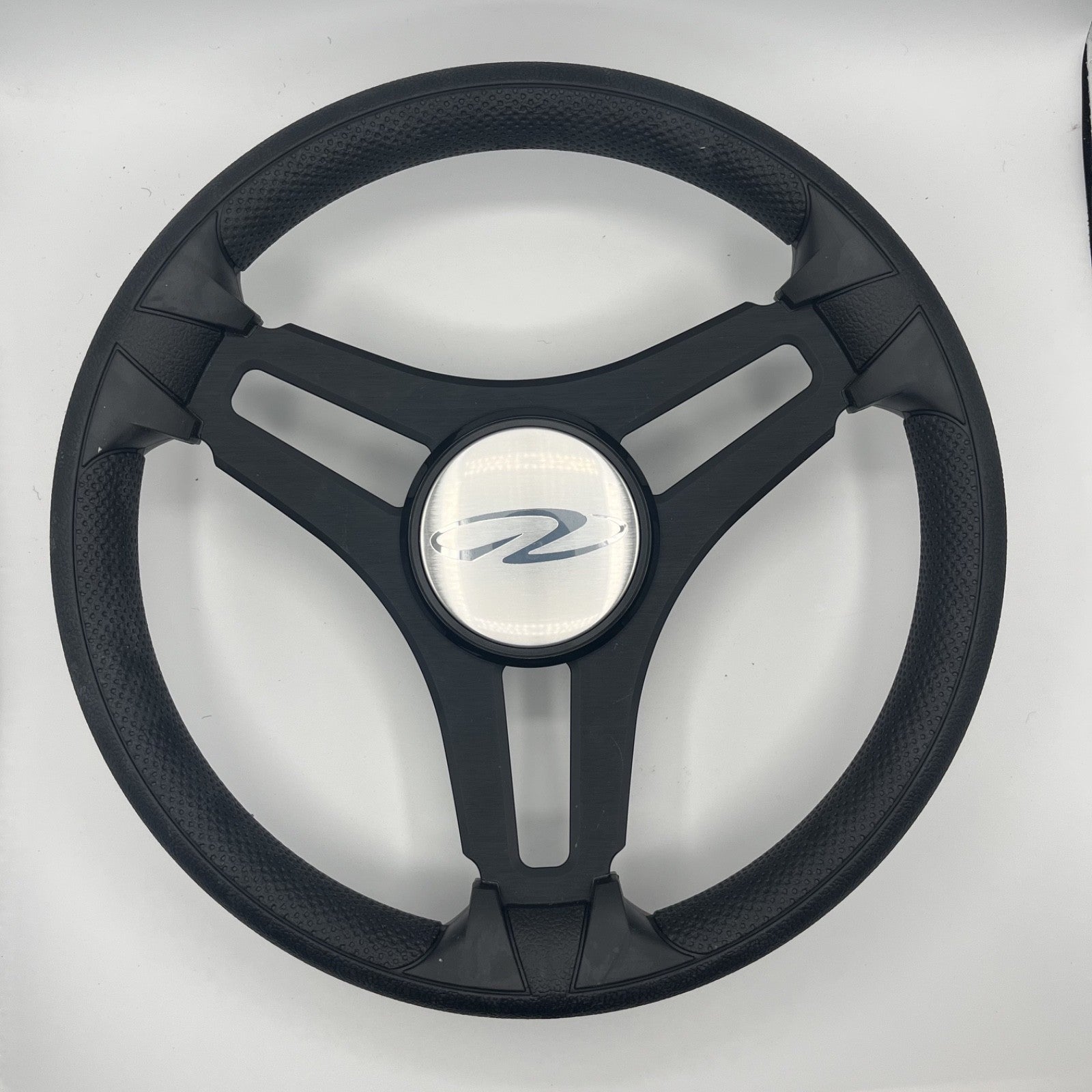 Gussi Italia Marine Steering Wheel Black Brush Metal Spokes |Regal