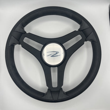 Gussi Italia Marine Steering Wheel Black Brush Metal Spokes |Regal